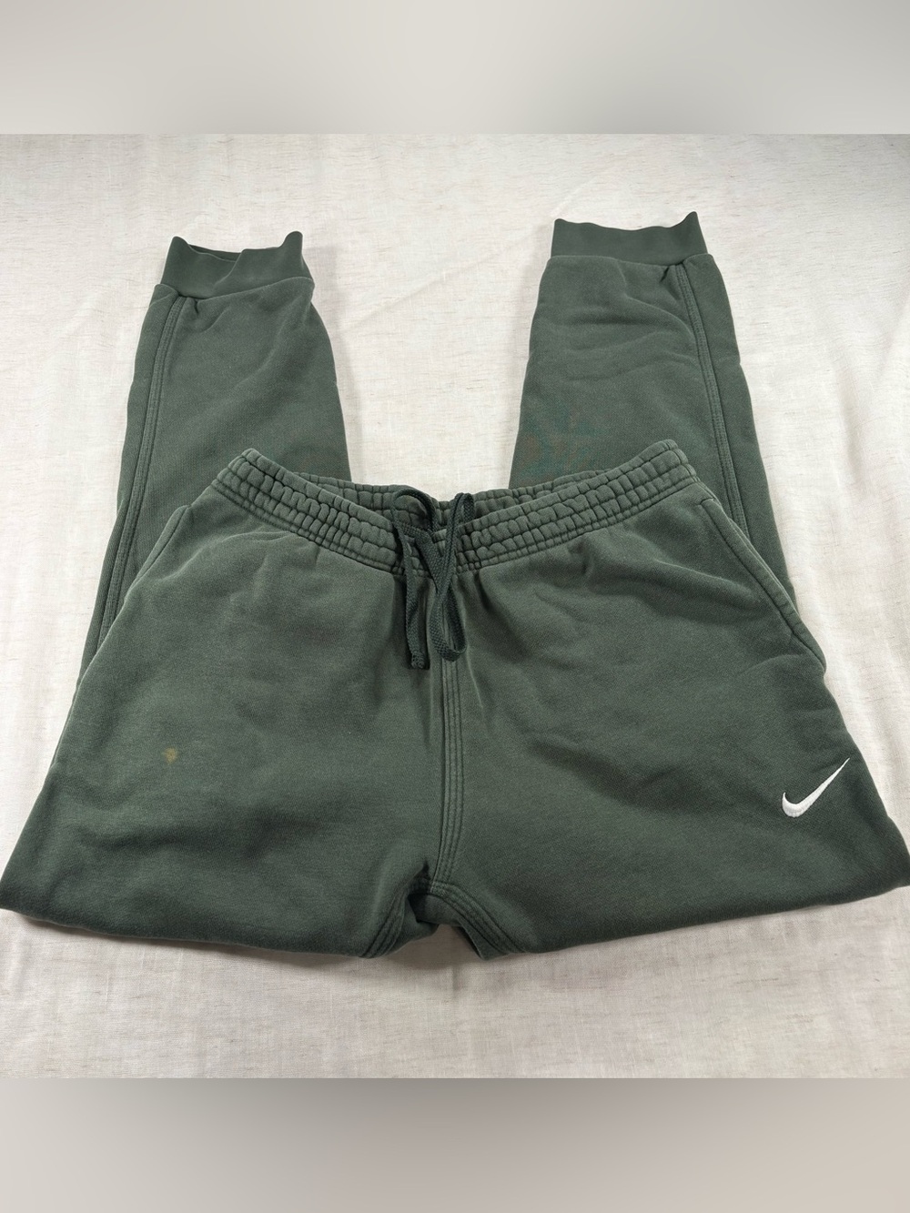 Nike Men Olive Green Fleece Jogger Pants